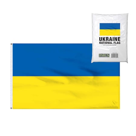 Sun Joe 3 x 5-Ft Ukrainian National Flag Polyester, Brass Grommets F3X5-UKR